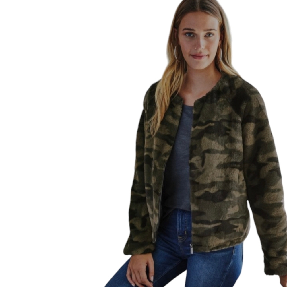 Faux Fur Camo Jacket
